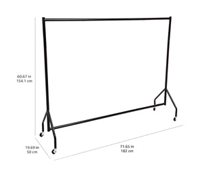 Khái niệm cơ bản nhiệm vụ nặng nề cán đen may Giá treo quần áo tổ chức đường sắt để hiển thị và lưu trữ - Product Image 2