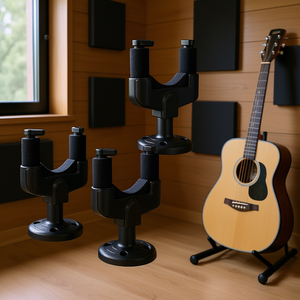 Support mural pour guitare Gh Abs, 4 pièces, base métallique réglable avec rembourrage doux pour supports d'instruments de musique - Product Image 2