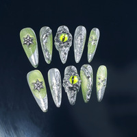 Nouvelles 10 pièces de faux ongles en acrylique faits main, design exclusif, motif canard, luxe, ongles faits main