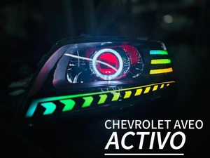 ไฟหน้า LED Chevrolet Aveo Activo แบบกำหนดเองจากโรงงาน พร้อมไฟเลี้ยวแบบไดนามิก ไฟเดย์ไลท์แบบลูก<span class=keywords><strong>ศร</strong></span> และเลนส์แบบ Bi-Lens - Product Image 3