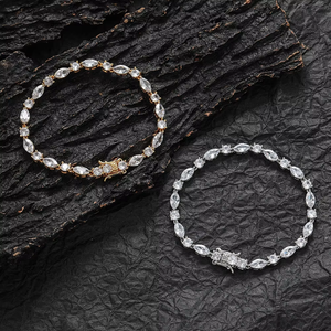 Cadena de tenis para hombre y mujer, pulsera de circonita ojo de caballo, circonita ovalada, joyería combinable, collar de moda Tanjing Lijing - Product Image 1