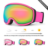 Lunettes de ski photochromiques personnalisées en gros, protection UV400, lunettes de ski, lunettes de sport de neige, verres polarisés, lunettes de snowboard