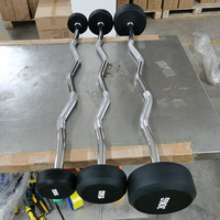 Barre de musculation fixe en uréthane Factory Ecstatic, barre droite en caoutchouc, barre EZ Curl fixe en TPU, ensemble de haltères