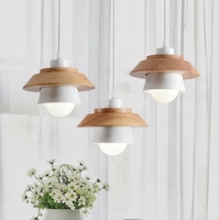 Vente en gros d'usine de lampes suspendues en bois noir blanc vert rose Lustre en verre pour la maison