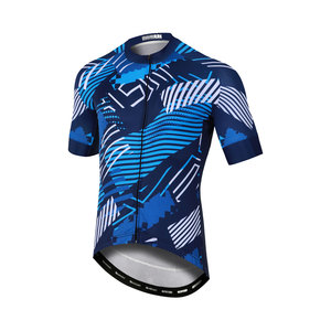 Race Fit Geometric Stripe Printed Summer Cycling Jersey Unisex Full Zip Quick Dry Lightweight <b>Road</b> Bike Competition Shirt - Product Image 2