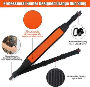 Eslinga naranja de 2 puntos con eslabones giratorios de acero y orificio para el pulgar 1,25 cinturón de nailon caza tiro eslinga neopreno arco hombro <span class=keywords><strong>Stra</strong></span> - Product Image 2