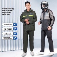 Combinaison de pluie pour moto Jecool pour homme, deux pièces, PVC imperméable, résistante aux intempéries, modèle épais 3131 pour la conduite