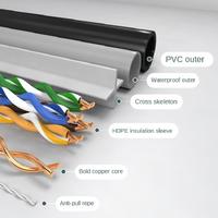 Cable de Red para Exteriores Kneysum Cat5E/Cat6 - Resistente al Agua, Monitoreo POE, Cobre Libre de Oxígeno, Par Trenzado de 8 Conductores