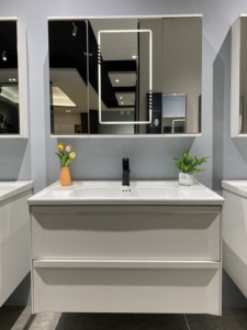 Moderno 2 <span class=keywords><strong>cassetti</strong></span> <span class=keywords><strong>bagno</strong></span> vanità LED luce Smart <span class=keywords><strong>specchio</strong></span> <span class=keywords><strong>bagno</strong></span> mobiletto <span class=keywords><strong>con</strong></span> lavandino <span class=keywords><strong>specchio</strong></span> di vetro - Product Image 6
