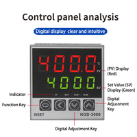Contrôleur de température numérique intelligent industriel AISET NG-3000 de haute qualité, sortie relais/SSR, affichage LED, PID, ABS, ODM