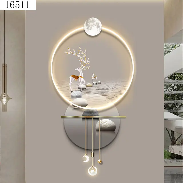 2024 Room Decoration Modern Lamp Crystal Lights Luxury Decorative Led Light Paintings And Wall Arts For Home Decor