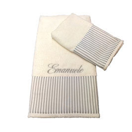 <b>GREY</b> STRIPED <b>TOWEL</b> <b>SET</b> - Product Image 2