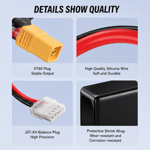 Batterie Li-Polymère de 2200 mAh 22,2 V 60C à Capacité Réelle avec Connecteur Filaire Personnalisable pour Avions à Voilure Fixe Longue Portée - Product Image 1
