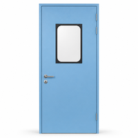 Porte de salle d'opération d'hôpital sur mesure avec panneau de vision à double vitrage, porte battante en acier pour salle blanche, clinique