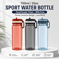 Nouvelle gourde de Noël 750 ml anti-fuite sans BPA avec paille rabattable, idéale pour les voyages, le sport, la gym et les cadeaux