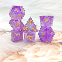 Dungeons & Dragons D20 Ensemble de dés polyédriques en acrylique peints à la main, 7 pièces