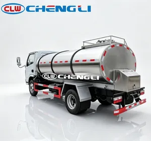 รถบรรทุกนมมาตรฐานส่งออก Dongfeng 5 ลูกบาศก์เมตร รถบรรทุกเก็บนมสดแบบหุ้มฉนวนขนาดเล็ก 4x2  SUS304 สำหรับบรรทุกอาหารเหลว - Product Image 6