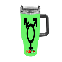 Gobelet isotherme en acier inoxydable de 40 oz, thème arc-en-ciel gay transféminin, personnalisé pour les trajets quotidiens en voiture, les pique-niques en montagne et en plein air