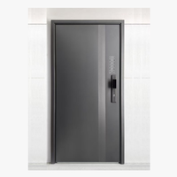 Porte extérieure moderne de villa, double pivot, en acier inoxydable, anti-vol, insonorisée, de luxe, avec serrure intelligente