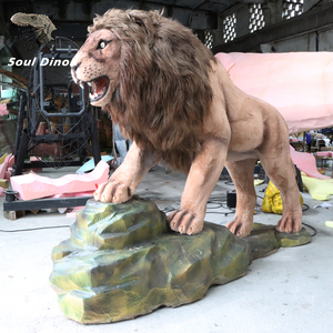 Gerçekçi aslan kükreyen eğlence parkı gerçekçi modeli Animatronic aslan ekipmanları - Product Image 6