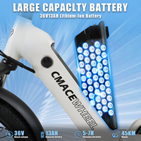 Vélo électrique pliable en alliage d'aluminium CMACEWHEEL VT4 avec pneus larges 20x3.0, moteur sans balais 350W, autonomie de 60 km, batterie au lithium, 7 vitesses