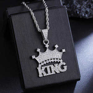 Nuevo Collar con Colgante <span class=keywords><strong>de</strong></span> Corona <span class=keywords><strong>de</strong></span> Rey a la Moda con Cadena <span class=keywords><strong>de</strong></span> Cuerda, Chapado en <span class=keywords><strong>Oro</strong></span>, Estilo Hip Hop, para Uso Diario <span class=keywords><strong>de</strong></span> Hombres y Mujeres - Product Image 3