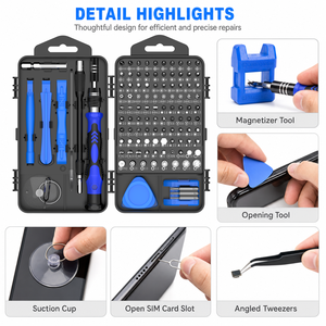 Kit de Tournevis de Précision 124 Pièces, Outil Électronique avec 101 Embouts Magnétiques, pour Réparation Ordinateur Portable et PC - Product Image 3