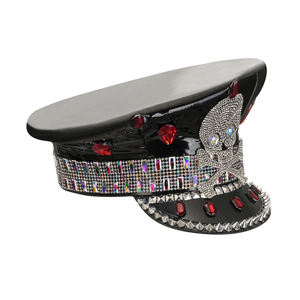 Festival de música para <span class=keywords><strong>mujer</strong></span>, <span class=keywords><strong>sombrero</strong></span> de capitán <span class=keywords><strong>Steampunk</strong></span> con diamantes de imitación a granel con gafas para Halloween, fiesta de Navidad, disfraz de Cosplay - Product Image 4