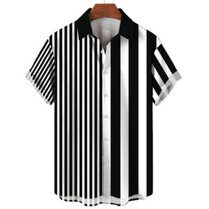 Abbigliamento da uomo a sublimazione completo abbigliamento da uomo con stampa 3D estive a righe camicie Casual stile Street per uomo - Product Image 5