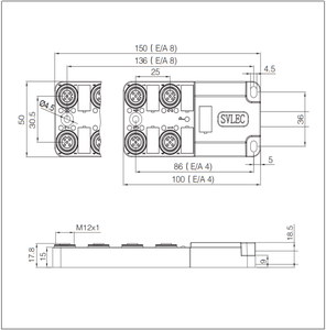 กล่องรวมสายไฟกันน้ำ bibo SVLEC IP67 M12 NPN PNP แบบ 8 ทาง พร้อมไฟ LED 4A - Product Image 5