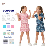 Tenue de camping d'été pour filles, ensemble 2 pièces camouflage, style militaire, haut à manches courtes à ourlet festonné, short, vêtements pour enfants