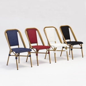 Chaise de bistrot français en rotin <span class=keywords><strong>Paris</strong></span> Restaurant en <span class=keywords><strong>bambou</strong></span> Hôtel <span class=keywords><strong>Bar</strong></span> Salle à manger Mobilier d'extérieur Chaise de jardin empilable Patio - Product Image 1