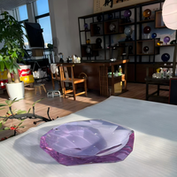 Moderne luxe K9 kristallen opbergbak centerpiece schaal met geometrisch design, meerdere kleuren optioneel