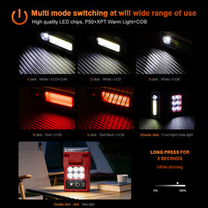 WOSEN Cap Clip Magnetic Multi Function Rotatable Lamp Head Led Cob Multi Color <b>Light</b> Source Wave Sensor <b>Workshop</b> Work <b>Light</b> - Product Image 5