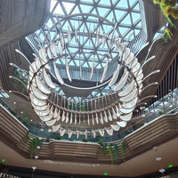 DUOMEIJU Lustre moderne de luxe pour hall d'hôtel et villa, avec escalier en spirale rotatif, corps en cristal, LED E14 doré, réglable