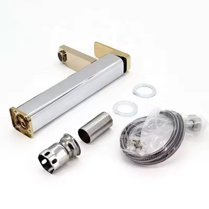 YF Luxuriöser Moderner Gold-Chrom-Messing-Waschtischarmatur, hoher Einhebelmischer für Aufsatzwaschbecken, Warm- und Kaltwasser, Deckmontage 2026 - Product Image 4