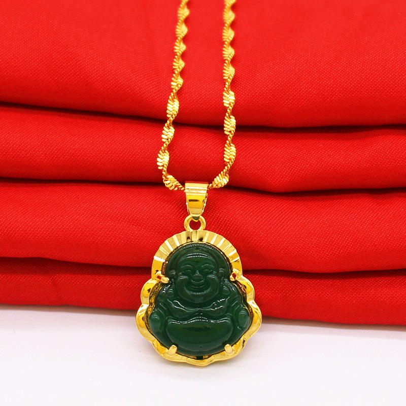 Dark Green Buddha Necklace