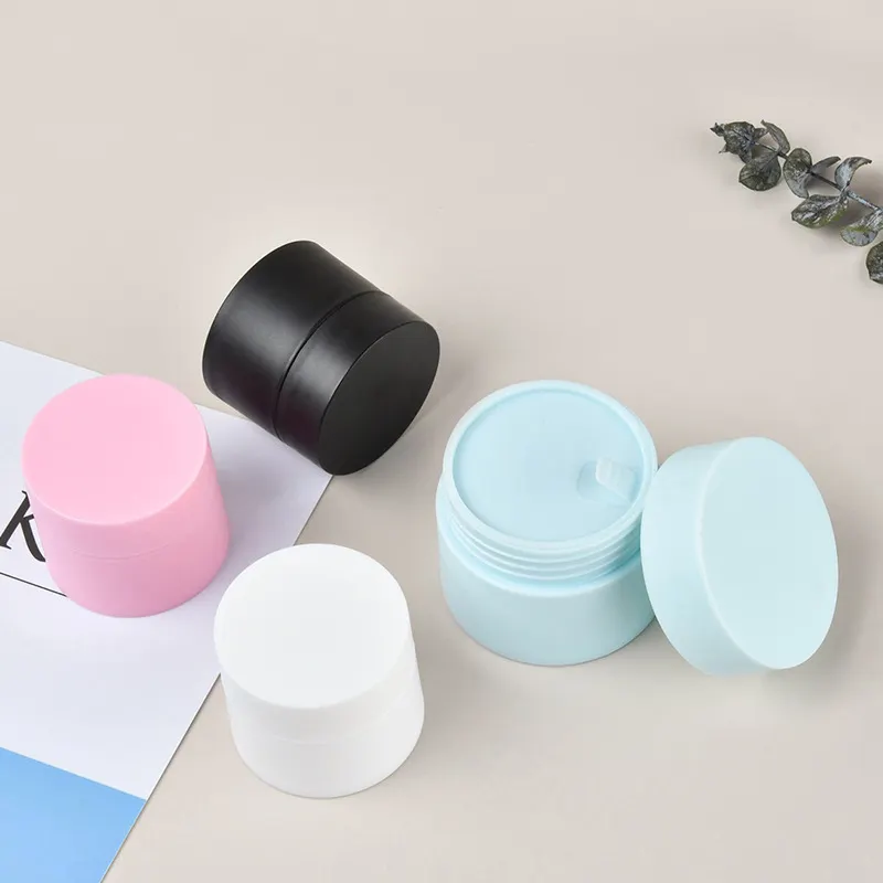 Fancy đôi Tường Mỹ phẩm container nhựa Kem Jar 3G 5g 10g 15g 30g 50G 80g Matt trắng đen hồng xanh phun chai 100