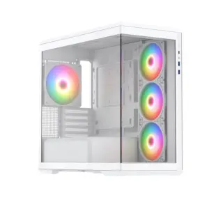 2024 وحدة خاصة خزانة كمبيوتر الألعاب PC حالة شعار مخصص لوحة جانبية شفافة MATX كمبيوتر مع A-RGB مروحة