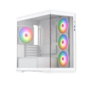 2024 Módulo privado Armário para computador para jogos PC Caso Logotipo Painel lateral transparente personalizado MATX Computador com ventilador A-RGB