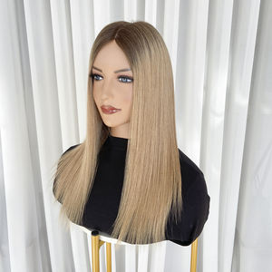 Wholesale Ready to Ship Mono <b>Lace</b> Topper with Weft for <b>White</b> Women European Russian Virgin Human Hair Pieces - Product Image 2