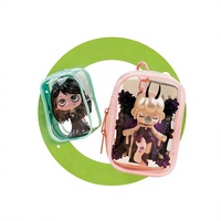 Sac de poussette transparent en PVC refermable en stock, pochette de rangement pour mini figurines, support de présentation suspendu pour porte-clés