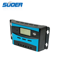 Contrôleur de charge solaire intelligent SUOER ST-E PWM avec écran LCD 12V/24V/48V 10-60A Garantie de deux ans Protection contre les courts-circuits inversés