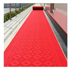 Tapis jacquard en non tissé avec motif, tapisserie rouge avec poinçon d'aiguilles, tapis de course pour événement