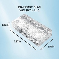Brique de verre rectangulaire transparente à motif cristal de glace pour décoration murale DIY