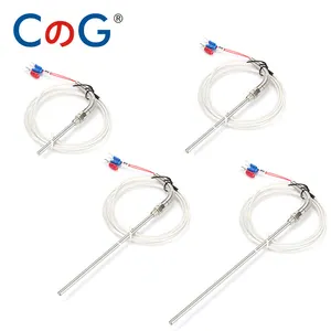 CG WZPT-03 PT100 1M 2m 3m 5m M8 Type Wire Cable 50mm 100mm 150mm 200mm Probe Thermocouple Temperature Sensor for Temp Controller