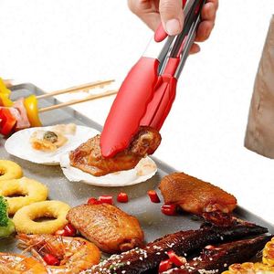 Silicone Food Tong Stainless Steel <b>Kitchen</b> Tongs Silicone Non-stick Cooking Clip Clamp BBQ Salad Tools Grill <b>Kitchen</b> <b>Accessories</b> - Product Image 2