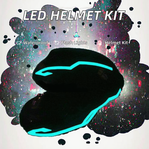 Kit de conduite nocturne pour casque de <span class=keywords><strong>moto</strong></span>, bande lumineuse LED étanche à lumière froide, 4 lumières d'avertissement orange clignotantes, <span class=keywords><strong>autocollant</strong></span> EL avant pour vélo - Product Image 2