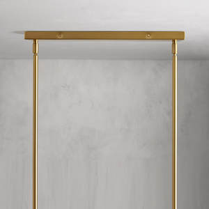 American Retro Restaurant Lámpara colgante Vintage Gold Finish Rectangular Mesa de comedor Island Iron Long Chandelier - Product Image 5