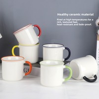 Tasse à café rétro classique en céramique, émaillée, imitative, nostalgique, pour le ménage, hommes, femmes, pour l'eau, peut être imprimée